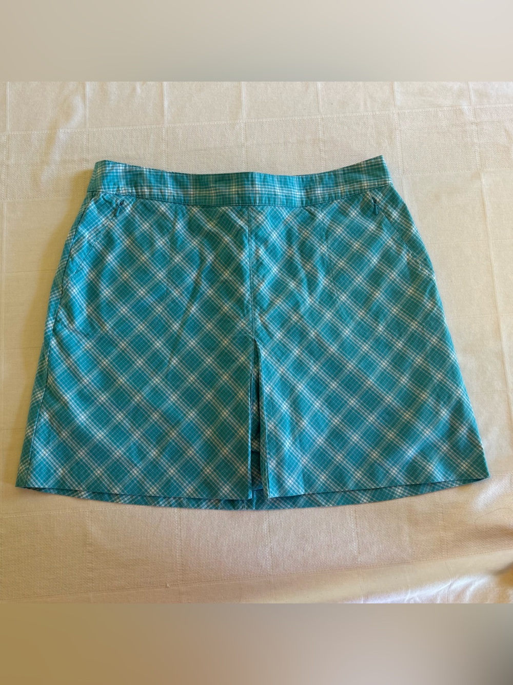 Lady Hagen Teal Plaid Golf Skort Skirt Shorts Sz 10 Athletic Activewear